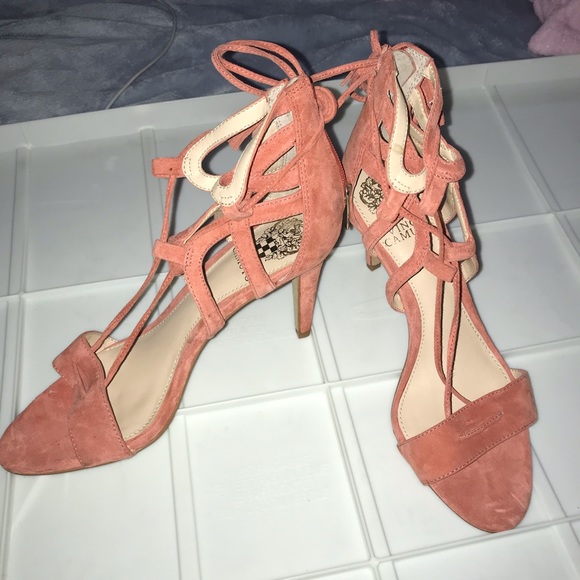 Vince Camuto Pink Open-Toe Stilettos - Picture 2 of 4